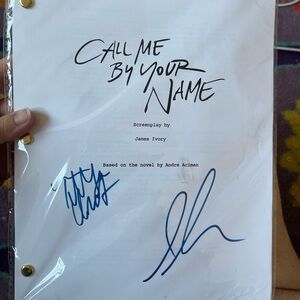Call Me By Your Name screen play with signatures